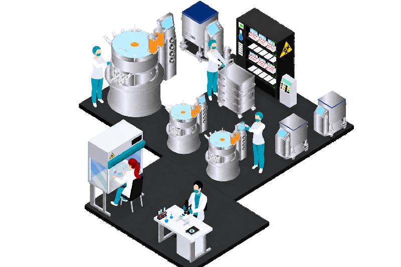 Illustration of an integrated JYSS BIO bioprocess production environment